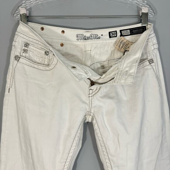 Miss Me White Ankle Skinny Jeans - Picture 5 of 7